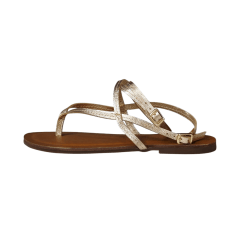 Sandália em Couro Legítimo com Duas Fivelas  Design Minimalista - 5169