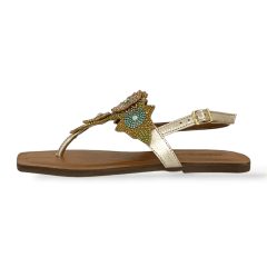 SANDALIA LUXUOSA EM COURO LEGITIMO TODA CRAVEJADA DE STRASS -45514