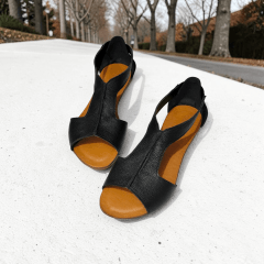 Sandália Rasteira em Couro Legítimo com Calcanhar Fechado – Conforto e Elegância - 5170