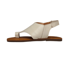 Sandália Rasteira em Couro Legítimo com Dedo e Velcro – Elegância e Conforto - 5183