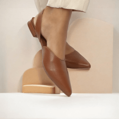  SAPATILHA SLINGBACK EM COURO LEGITIMO CLASSICA E SOFISTICADA-45438