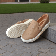 Slip-On Feminino em Couro Legitimo Tressê – Conforto com Estilo Atemporal -5127