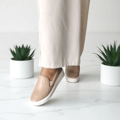 Slip-On Feminino em Couro Legitimo Tressê – Conforto com Estilo Atemporal -5127