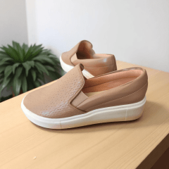 Slip-On Feminino em Couro Legitimo Tressê – Conforto com Estilo Atemporal -5127