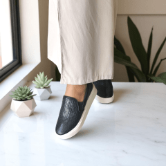 Slip-On Feminino em Couro Legitimo Tressê – Conforto com Estilo Atemporal -5127